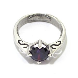 Anillo de plata 925 con circonita morada