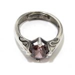 Anillo de plata 925 con circonita rosa