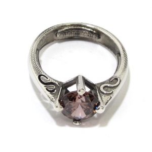 Anillo de plata 925 con circonita rosa
