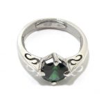 Anillo de plata 925 con circonita verde