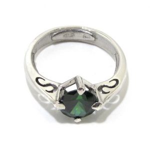 Anillo de plata 925 con circonita verde