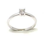 Anillo solitario oro blanco 18K diamante talla brillante 0,22 ct