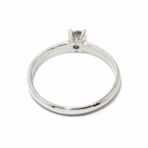 Anillo solitario oro blanco 18K diamante talla brillante 0,22 ct