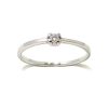 Anillo solitario oro blanco 18K diamante talla brillante