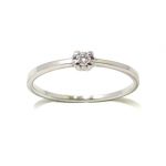 Anillo solitario oro blanco 18K diamante talla brillante