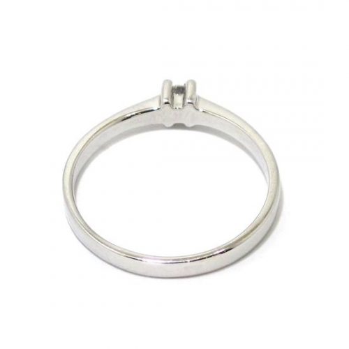 Anillo solitario oro blanco 18K diamante talla brillante 0,05 ct