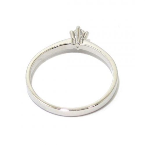 Anillo solitario oro blanco 18K diamante talla brillante 0,05 ct