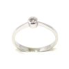 Anillo solitario oro blanco 18K diamante talla brillante 0,05 ct en chaton
