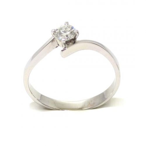 Anillo solitario oro blanco 18K diamante talla brillante 0,25 ct