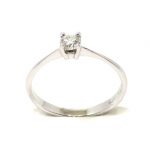 Anillo solitario oro blanco 18K diamante talla brillante 0,21 ct