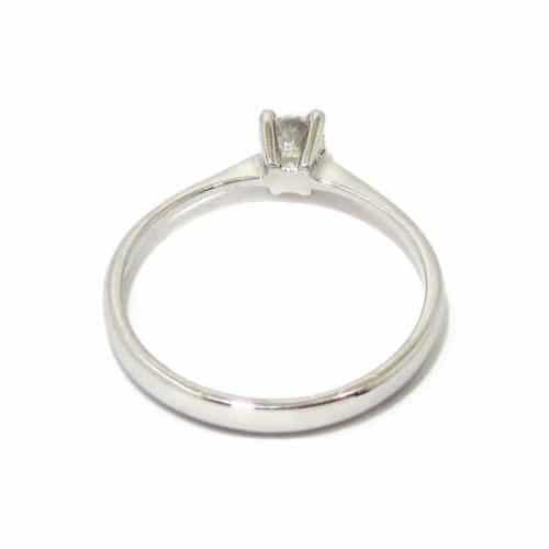Anillo solitario oro blanco 18K diamante talla brillante 0,21 ct