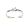 Anillo solitario oro blanco 18K diamante talla brillante 0,12 ct con diamantes