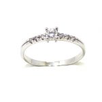 Anillo solitario oro blanco 18K diamante talla brillante 0,12 ct con diamantes