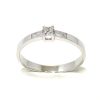 Anillo solitario oro blanco 18K diamante talla princesa 0,12 ct con diamantes
