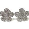 Pendientes oro blanco 18K con diamantes flor