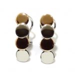 Pendientes oro blanco/rosa 18K circulos