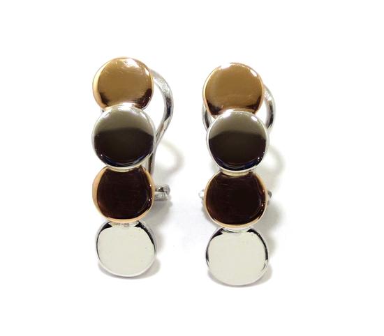 Pendientes oro blanco/rosa 18K circulos