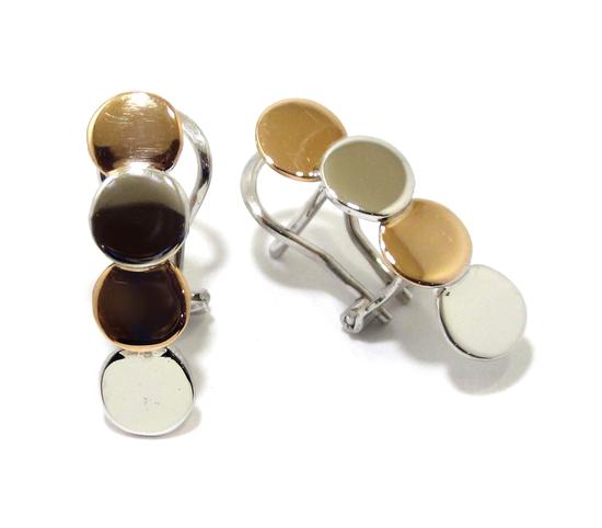Pendientes oro blanco/rosa circulos - Imagen 4