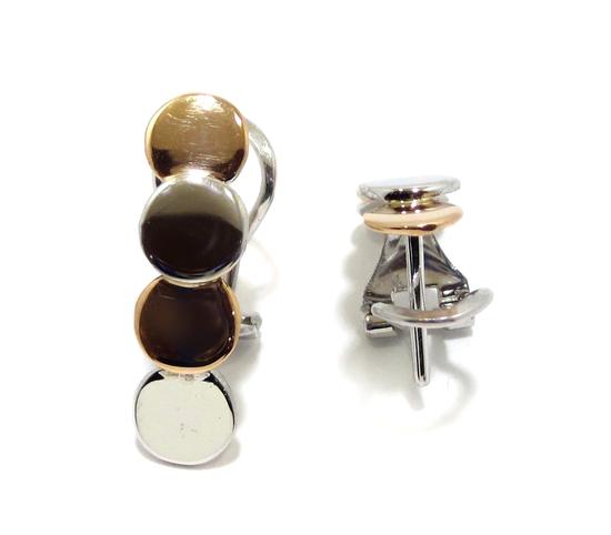 Pendientes oro blanco/rosa circulos - Imagen 7