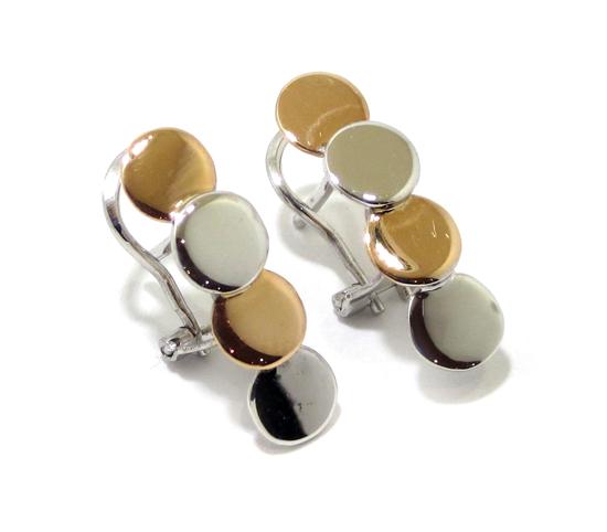 Pendientes oro blanco/rosa circulos - Imagen 8