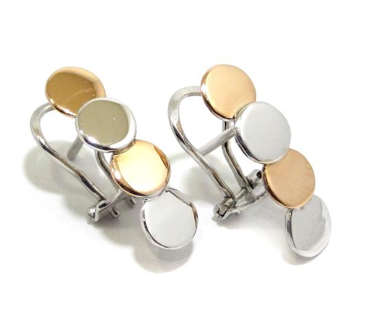 Pendientes oro blanco/rosa circulos - Imagen 9