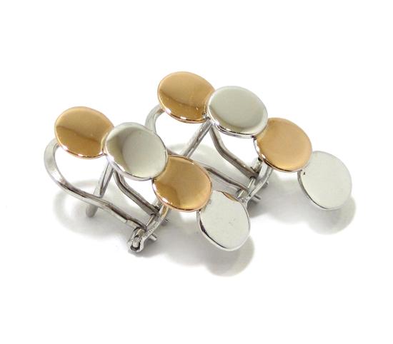 Pendientes oro blanco/rosa circulos - Imagen 10