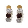 Pendientes oro blanco/rosa 18K circulos con diamantes