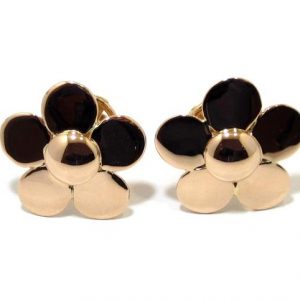 Pendientes oro rosa 18K flor