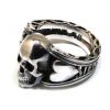 Anillo Calavera Corazones Plata