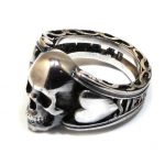 Anillo Calavera Corazones Plata