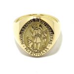 Anillo sello Universidad de Navarra oro amarillo 18K