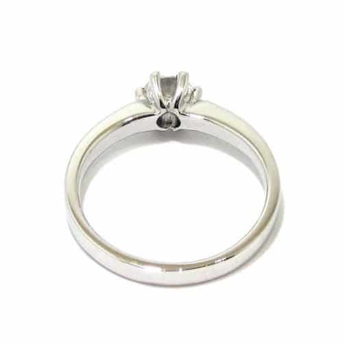 Anillo solitario oro blanco 18K con diamante talla brillante 0,50ct con diamantes