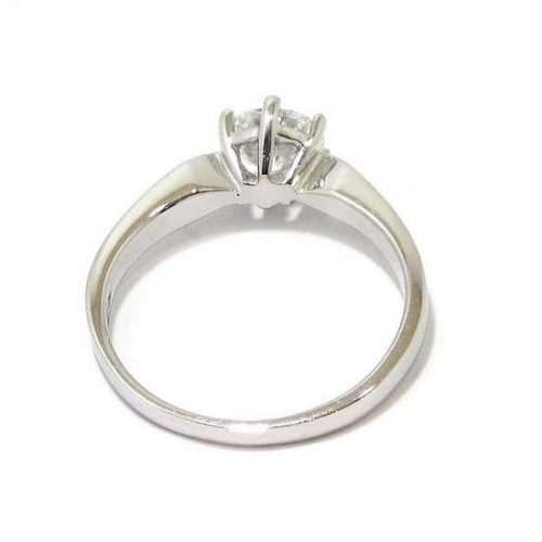 Anillo solitario oro blanco 18K con diamante talla brillante 0,73ct