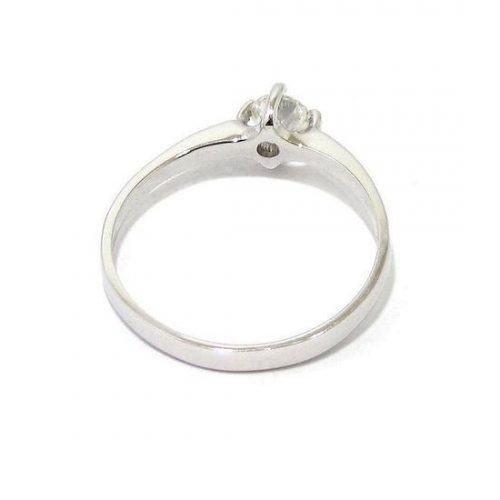 Anillo solitario oro blanco 18K con diamante talla brillante 0,27ct