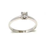 Anillo solitario oro blanco 18K con diamante talla brillante 0,27ct