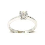 Anillo solitario oro blanco 18K con diamante talla brillante 0,50ct
