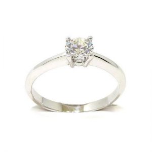 Anillo solitario oro blanco 18K con diamante talla brillante 0,50ct