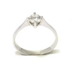 Anillo solitario oro blanco 18K con diamante talla brillante 0,37ct