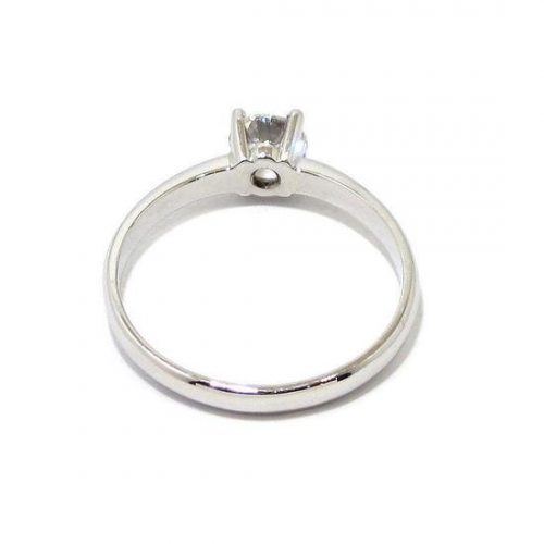 Anillo solitario oro blanco 18K con diamante talla brillante 0,45ct