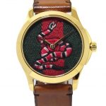 Reloj GUCCI Timeless serpiente 38mm PVD amarillo correa piel YA1264012