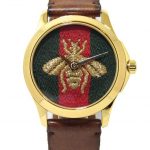 Reloj GUCCI Timeless abeja 38mm Acero PVD amarillo correa piel YA126451