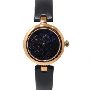 Reloj GUCCI Diamantissima 27mm Acero PVD rosa correa piel YA141501 negro