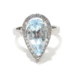 Anillo oro blanco aguamarina 4.46cts