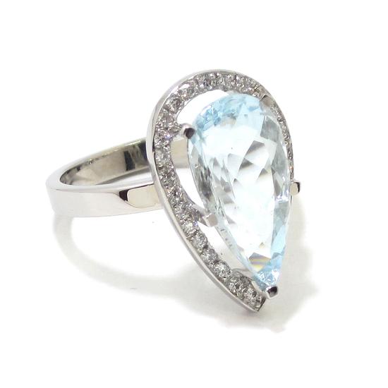 Anillo oro blanco aguamarina 4.46cts - Imagen 2