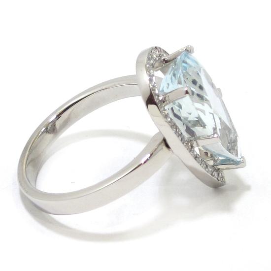 Anillo oro blanco aguamarina 4.46cts - Imagen 3