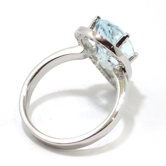 Anillo oro blanco aguamarina 4.46cts - Imagen 4