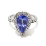 Anillo oro blanco tanzanita 2.84cts