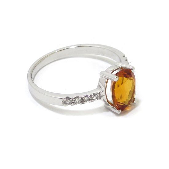 Anillo oro blanco topacio imperial - Imagen 2