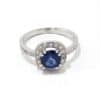 Anillo oro blanco zafiro cushion cut 0.27cts