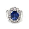 Anillo oro blanco zafiro oval 3.41cts